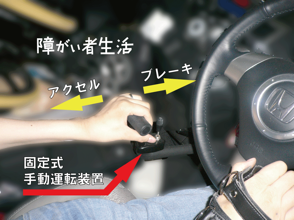 【福祉機器】車いすユーザーが自動車を運転する方法ＡＰ手動運転装置